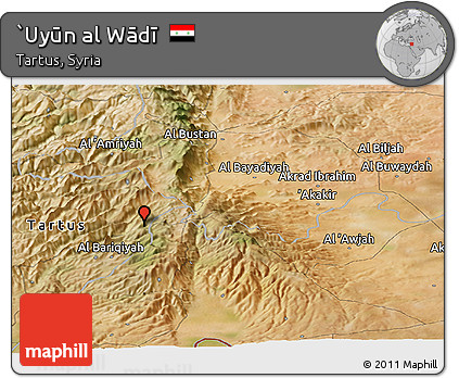 Satellite Panoramic Map of `Uyūn Al Wādī