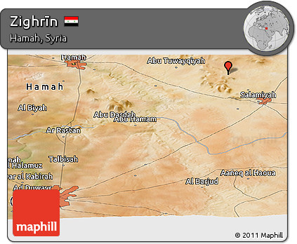 Satellite Panoramic Map of Zighrīn