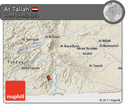 Shaded Relief Panoramic Map of At Tallah