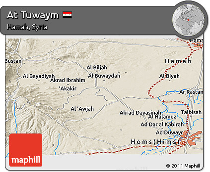 Shaded Relief Panoramic Map of At Tuwaym