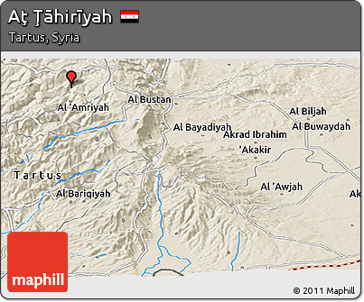 Shaded Relief Panoramic Map of Aţ Ţāhirīyah