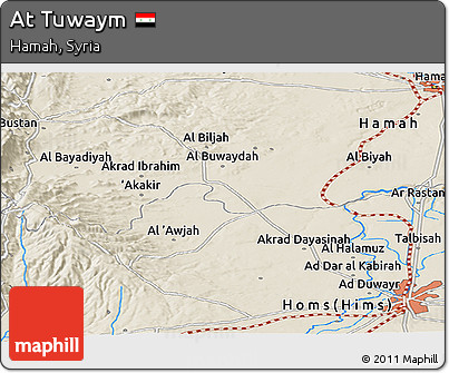 Shaded Relief Panoramic Map of At Tuwaym