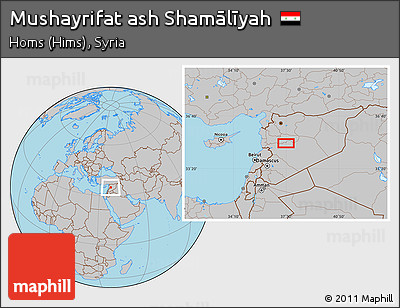 Gray Location Map of Mushayrifat Ash Shamālīyah