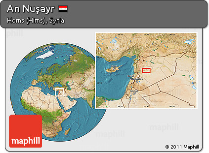 Satellite Location Map of An Nuşayr