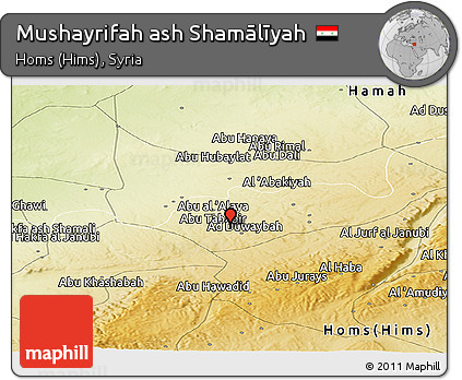 Physical Panoramic Map of Mushayrifah Ash Shamālīyah