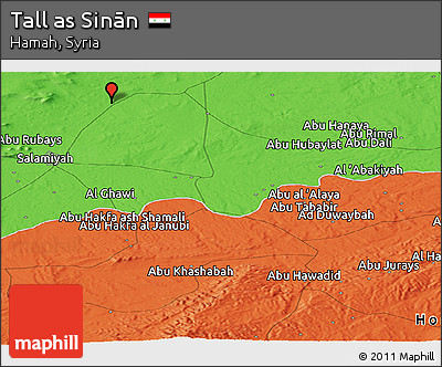 Political Panoramic Map of Tall As Sinān