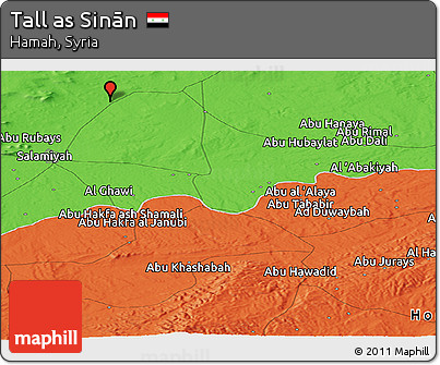 Political Panoramic Map of Tall As Sinān