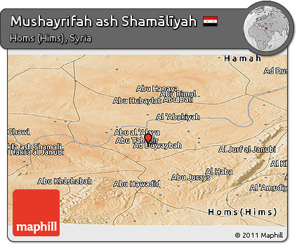 Satellite Panoramic Map of Mushayrifah Ash Shamālīyah