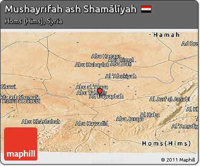 Satellite Panoramic Map of Mushayrifah Ash Shamālīyah