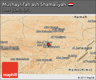 Satellite Panoramic Map of Mushayrifah Ash Shamālīyah