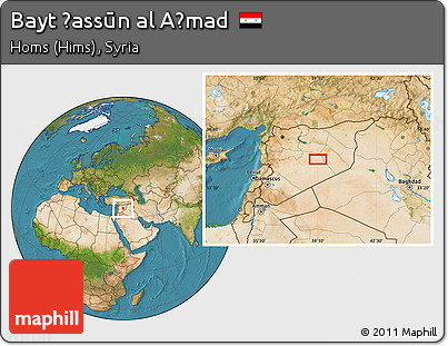 Satellite Location Map of Bayt Ḩassūn Al Aḩmad