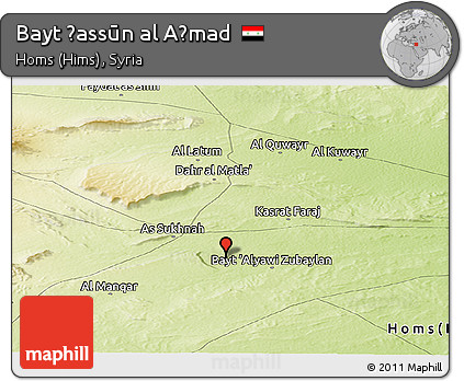 Physical Panoramic Map of Bayt Ḩassūn Al Aḩmad