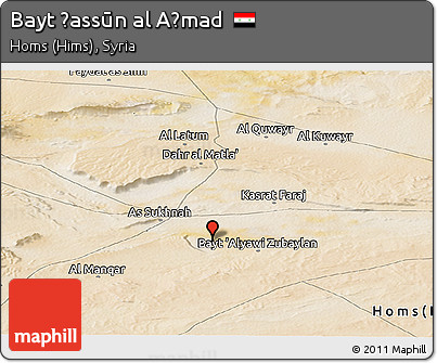 Satellite Panoramic Map of Bayt Ḩassūn Al Aḩmad