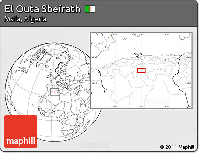 Blank Location Map of El Outa Sbeïrath