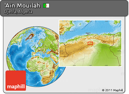 Physical Location Map of 'Aïn Mouilah