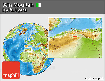 Physical Location Map of 'Aïn Mouilah