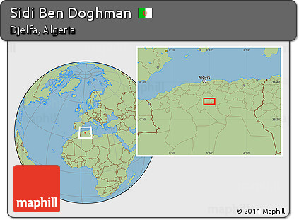 Savanna Style Location Map of Sidi Ben Doghman