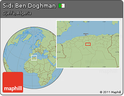 Savanna Style Location Map of Sidi Ben Doghman