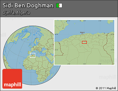 Savanna Style Location Map of Sidi Ben Doghman