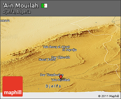 Physical Panoramic Map of 'Aïn Mouilah