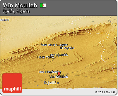 Physical Panoramic Map of 'Aïn Mouilah