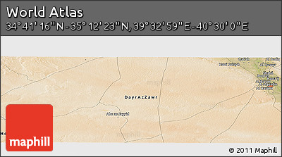 Satellite Panoramic Map of the Area around 34° 56' 49" N, 40° 1' 29" E