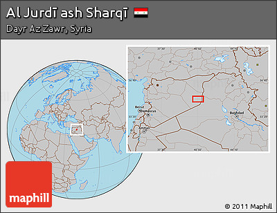 Gray Location Map of Al Jurdī Ash Sharqī