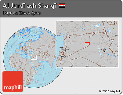 Gray Location Map of Al Jurdī Ash Sharqī