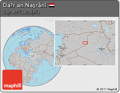Gray Location Map of Daḩr An Naşrānī