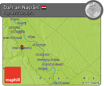 Physical Map of Daḩr An Naşrānī