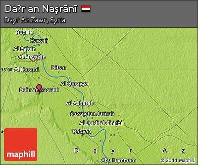 Physical Map of Daḩr An Naşrānī