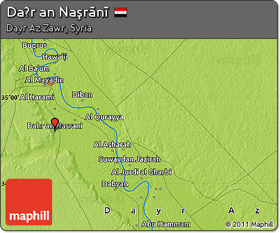 Physical Map of Daḩr An Naşrānī