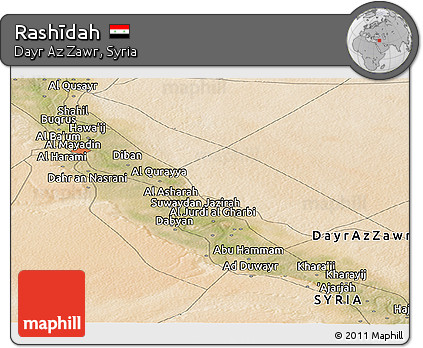 Satellite Panoramic Map of Rashīdah