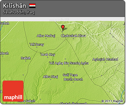 Physical 3D Map of Kilīshān