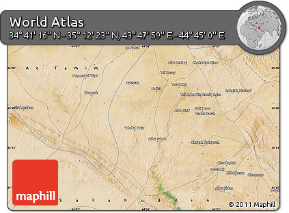 Satellite Map of the Area around 34° 56' 49" N, 44° 16' 29" E