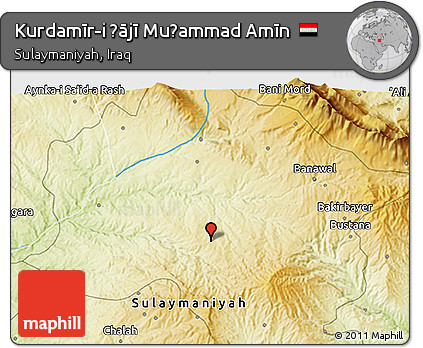 Physical 3D Map of Kurdamīr-i Ḩājī Muḩammad Amīn