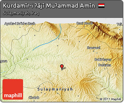 Physical 3D Map of Kurdamīr-i Ḩājī Muḩammad Amīn