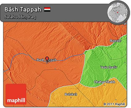 Political 3D Map of Bāsh Tappah
