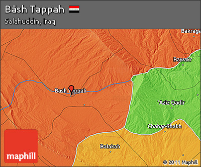 Political 3D Map of Bāsh Tappah