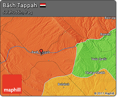 Political 3D Map of Bāsh Tappah