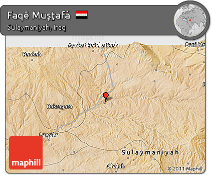 Satellite 3D Map of Faqē Muşţafá