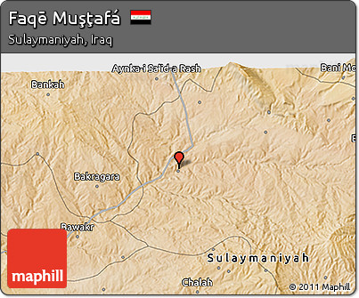 Satellite 3D Map of Faqē Muşţafá