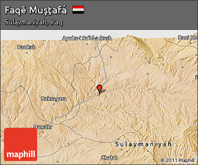 Satellite 3D Map of Faqē Muşţafá