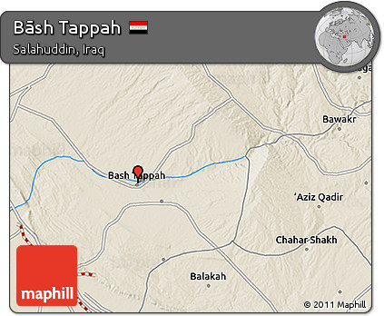 Shaded Relief 3D Map of Bāsh Tappah