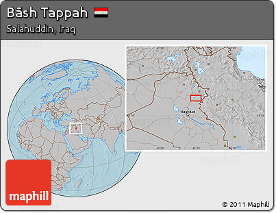 Gray Location Map of Bāsh Tappah, hill shading