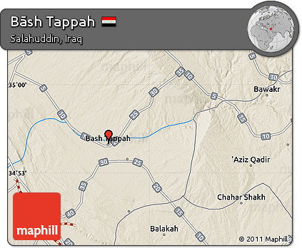 Shaded Relief Map of Bāsh Tappah