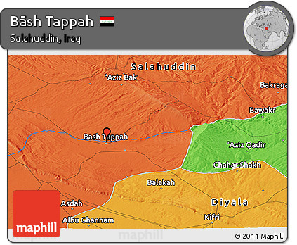 Political Panoramic Map of Bāsh Tappah