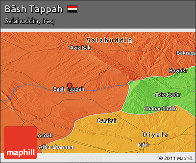 Political Panoramic Map of Bāsh Tappah