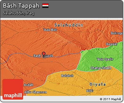 Political Panoramic Map of Bāsh Tappah