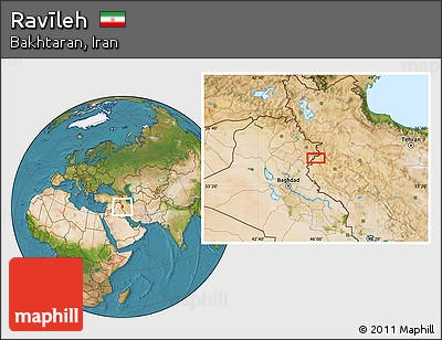 Satellite Location Map of Ravīleh